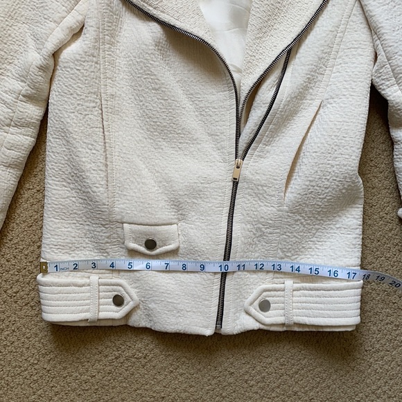 Zara off-white Moto Coat - Picture 10 of 12